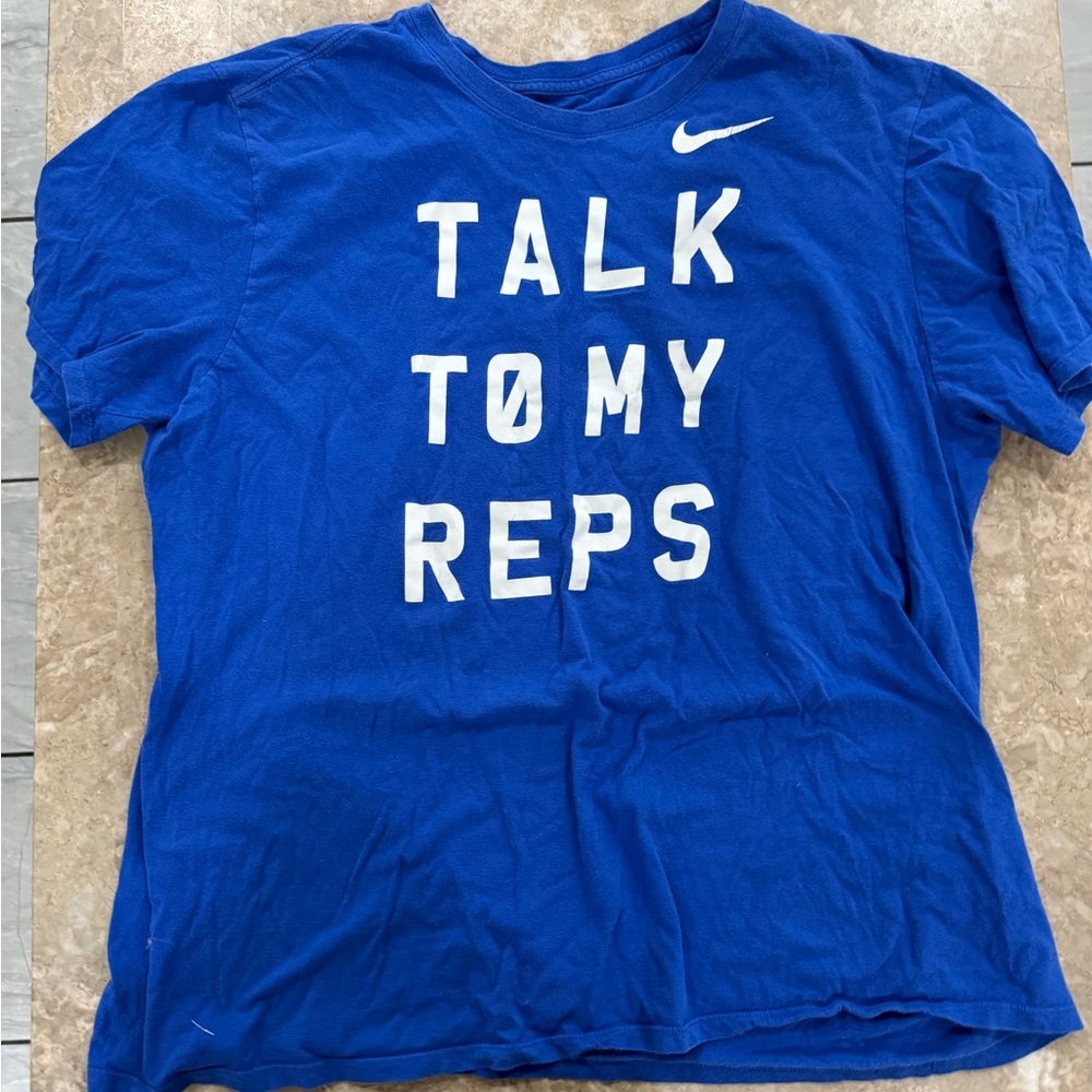 Nike Royal Blue Tee with White Text